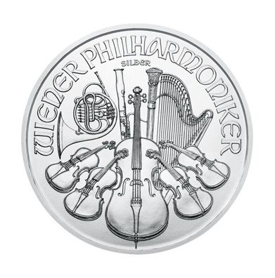 Silbermünze 1 oz Wiener Philharmoniker 2024 Österreich 1,50 € Feinsilber 999