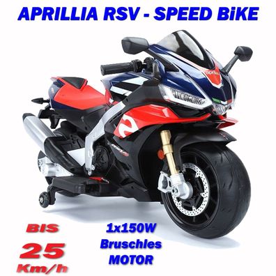 Aprilia SPEED Kindermotorrad Bis 25 Km/ H - BioLeder, 24V7A Brushless Motor EVA