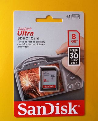 NEU: 8GB SanDisk Ultra UHS-I SDHC 30MB/ s Secure Digital (SD) 8 GB SDSDU-008G-U46