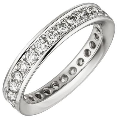 Damen Memory-Ring 585 Weißgold mit Diamanten rundum