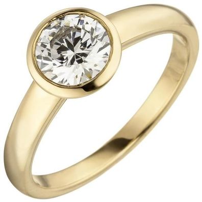 Damen Ring 585 Gelbgold 1 Diamant Brillant 1,0 ct. Diamantring Solitär