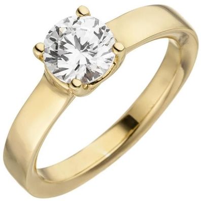 Damen Ring 585 Gelbgold 1 Diamant Brillant 1,0 ct. Diamantring Solitär