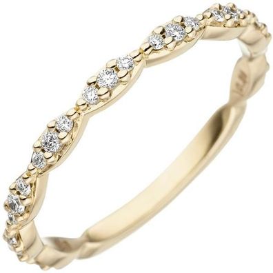 Damen Ring 585 Gold Gelbgold 27 Diamanten Goldring