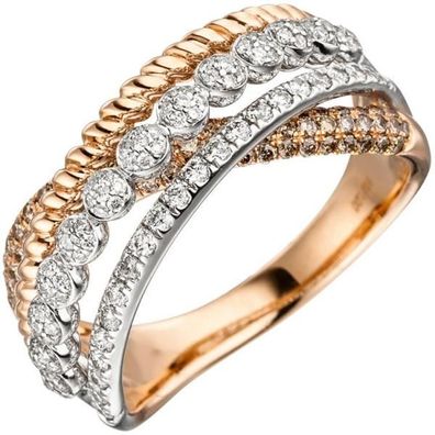 Damen Ring 585 Gold Rotgold 181 Diamanten Rotgoldring