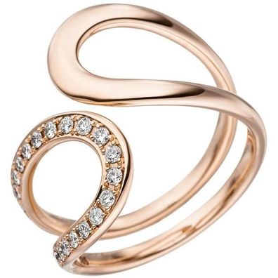 Damen Ring 585 Gold Rotgold 21 Diamanten Rotgoldring