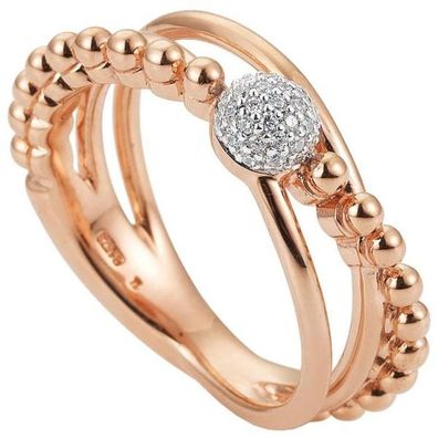 Damen Ring 585 Gold Rotgold Roségold 31 Diamanten