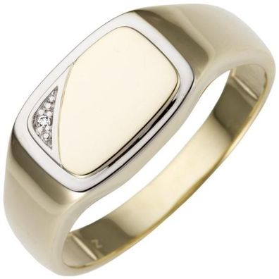Herren Ring 585 Gold Gelbgold Diamant Brillant