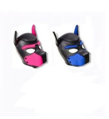 Gesichtsmaske Hundemaske Fetisch Maske Hund Rollenspiele BDSM Kostüm Blau Rosa