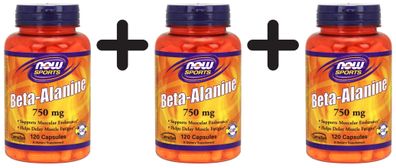 3 x Beta Alanine, 750mg (Caps) - 120 caps