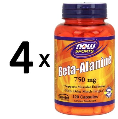 4 x Beta Alanine, 750mg (Caps) - 120 caps