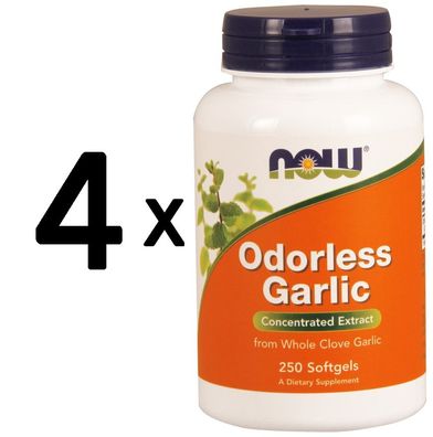 4 x Odorless Garlic - 250 softgels