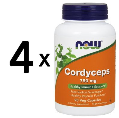 4 x Cordyceps, 750mg - 90 vcaps