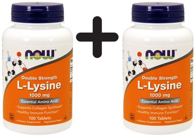 2 x L-Lysine, 1000mg - 100 tabs