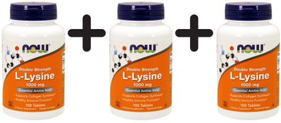 3 x L-Lysine, 1000mg - 100 tabs