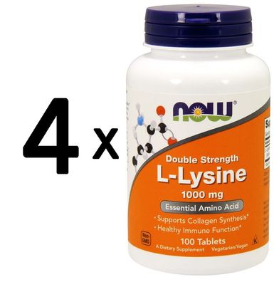 4 x L-Lysine, 1000mg - 100 tabs