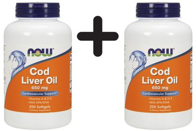 2 x Cod Liver Oil, 650mg - 250 softgels