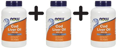 3 x Cod Liver Oil, 650mg - 250 softgels