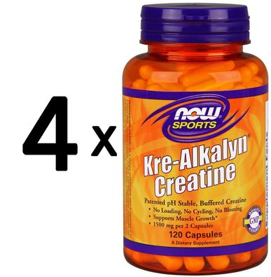4 x Kre-Alkalyn Creatine - 120 caps