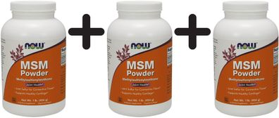 3 x MSM Methylsulphonylmethane, Pure Powder - 454g