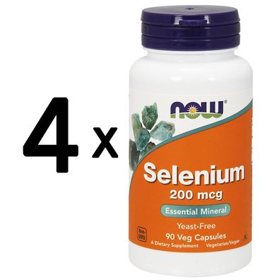 4 x Selenium, 200mcg - 90 vcaps
