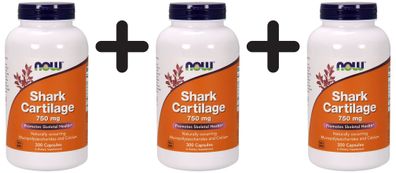 3 x Shark Cartilage, 750mg - 300 caps