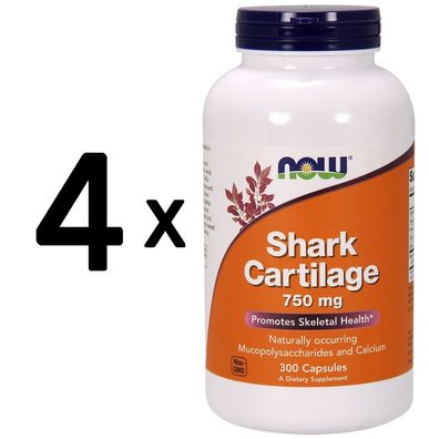 4 x Shark Cartilage, 750mg - 300 caps