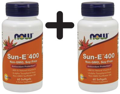 2 x NOW Foods Sun-E, 400 IU - 60 softgels