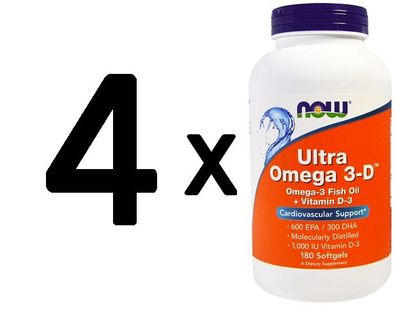 4 x Ultra Omega 3-D with Vitamin D-3 - 180 softgels