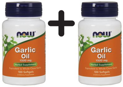2 x Garlic Oil, 1500mg - 100 softgels