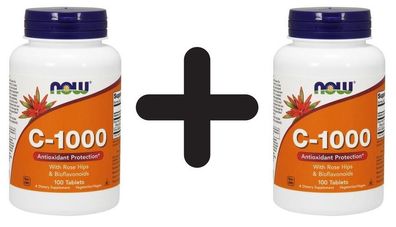 2 x Vitamin C-1000 with Rose Hips & Bioflavonoids - 100 tablets