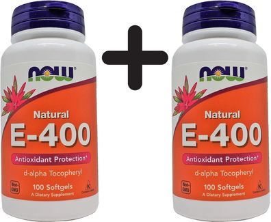2 x Vitamin E-400, Natural - 100 softgels