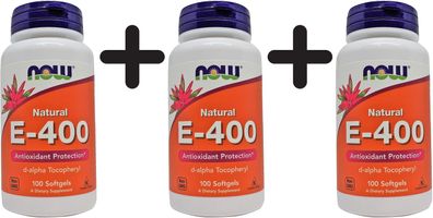3 x Vitamin E-400, Natural - 100 softgels
