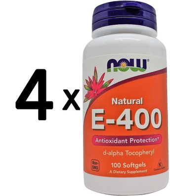 4 x Vitamin E-400, Natural - 100 softgels