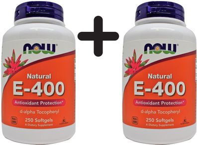 2 x Vitamin E-400, Natural - 250 softgels