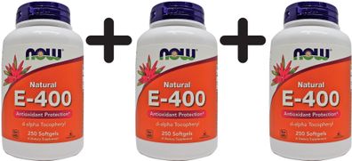 3 x Vitamin E-400, Natural - 250 softgels