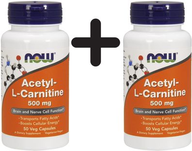 2 x Acetyl L-Carnitine, 500mg - 50 vcaps