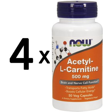4 x Acetyl L-Carnitine, 500mg - 50 vcaps