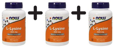 3 x L-Lysine, 500mg - 100 caps