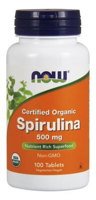 Spirulina Certified Organic, 500mg - 100 tabs