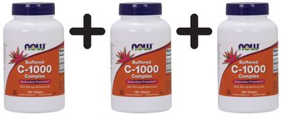 3 x Vitamin C-1000 Complex - Buffered with 250mg Bioflavonoids - 180 tabs