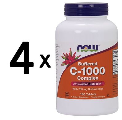 4 x Vitamin C-1000 Complex - Buffered with 250mg Bioflavonoids - 180 tabs