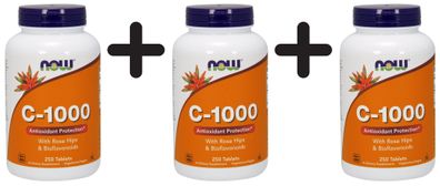 3 x Vitamin C-1000 with Rose Hips & Bioflavonoids - 250 tablets