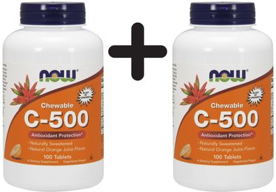 2 x Vitamin C-500, Chewable Orange - 100 tabs