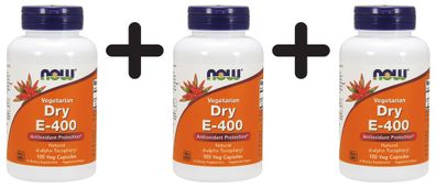 3 x Vitamin E-400 Dry, Vegetarian - 100 vcaps