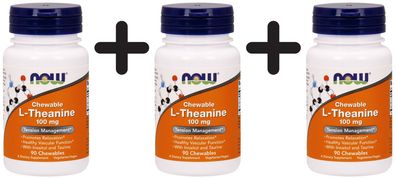 3 x L-Theanine Chewable, 100mg with Inositol and Taurine - 90 chewables