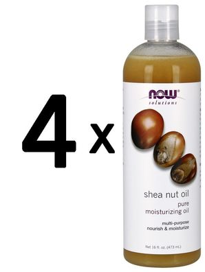 4 x Shea Nut Oil, Liquid - 473 ml.
