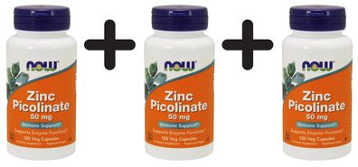 3 x Zinc Picolinate, 50mg - 120 vcaps