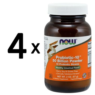 4 x Probiotic-10, 50 Billion Powder - 57g