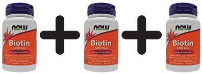 3 x Biotin, 1000mcg with Vitamin C - 100 caps