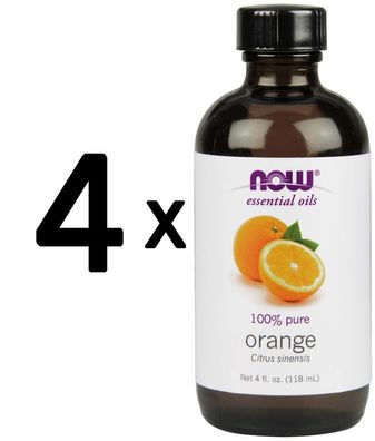 4 x Essential Oil, Orange Oil, Pure - 118 ml.